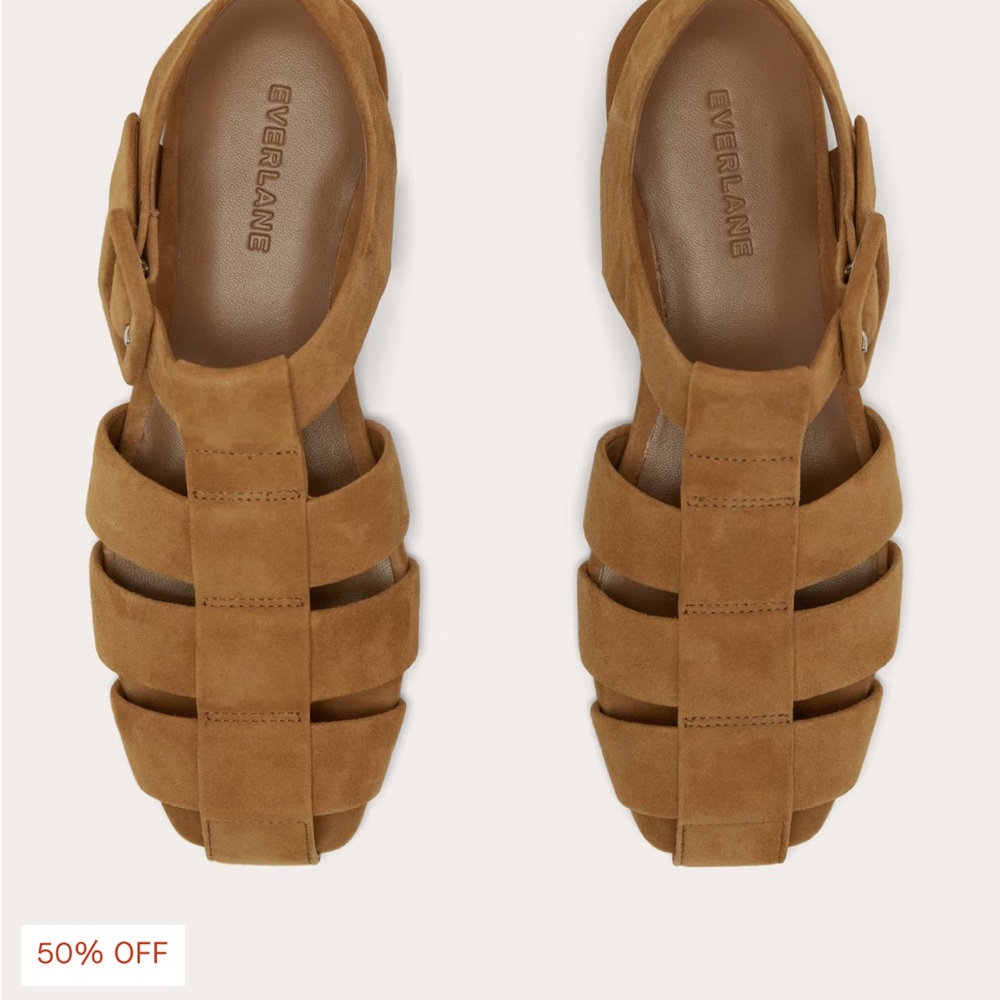 Everlane Women's The Day Fisherman Sandals 6.5 brown suede